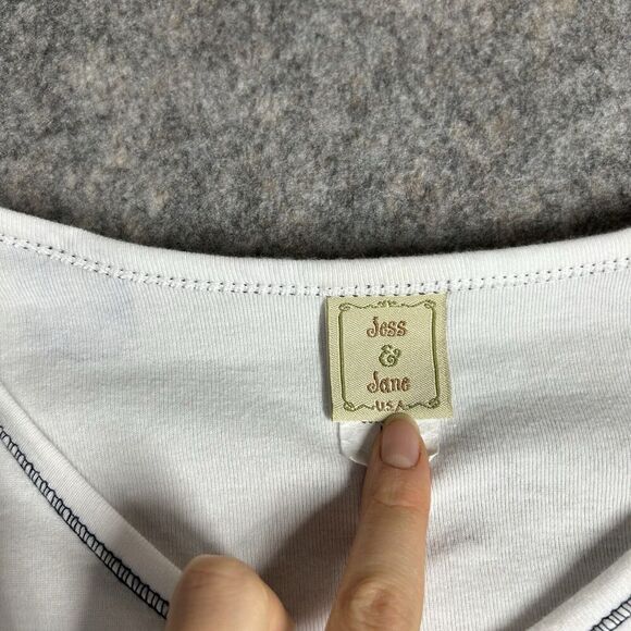 Jess & Jane Top Womens Medium Lily Abstract Floral Print 3/4 Sleeve Cotton - Picture 6 of 8